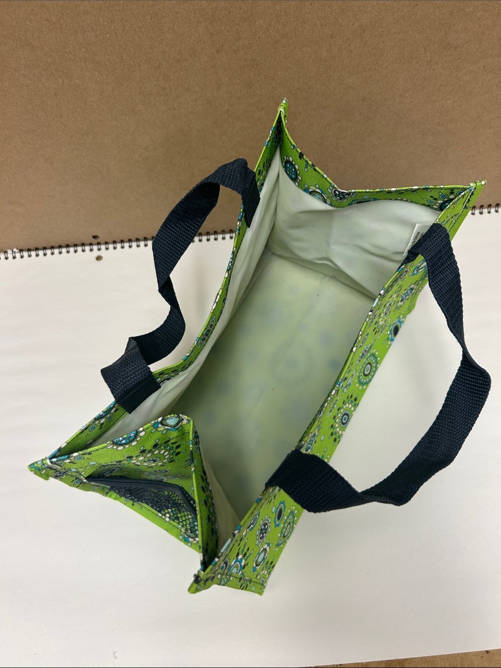thirty-one Lime Green Circular Print Tote with Black Handles - Picture 3 of 7